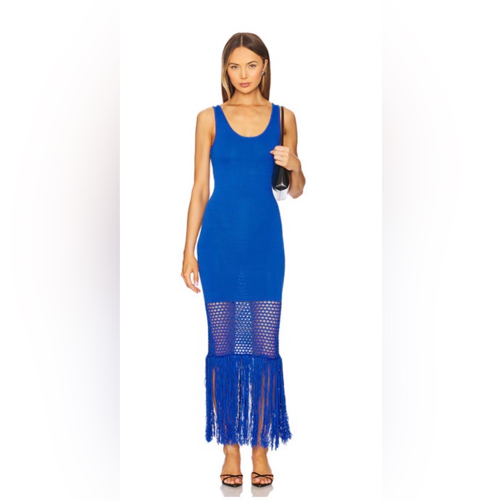 PQ Swim Blueberry Claudia Fringe Maxi Dress